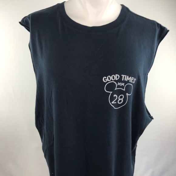 Junk Food Clothing Other - Men's Tank Top Mickey Mouse 28 Navy Blue Crewneck